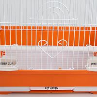 Cage à oiseaux rectangulaire extra-large, solide, écologique, simple et moderne, pliable, avec plateau amovible, mangeoires intégrées et fermeture à bouton.