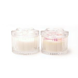 Bougie parfumée élégante en verre, cire de paraffine blanche, aromathérapie florale végétale, décoration d'intérieur, forme cylindrique, fabrication mécanique - Product Image 2
