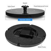 Pompe de fontaine solaire pour bain d'oiseaux, fontaine solaire avec buse, pompe de fontaine à eau solaire flottante autonome