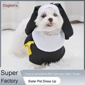 Recién llegado, disfraz <span class=keywords><strong>de</strong></span> Halloween para mascotas, decoración <span class=keywords><strong>de</strong></span> <span class=keywords><strong>monja</strong></span> para gatos, perros, suministros festivos para mascotas - Product Image 6