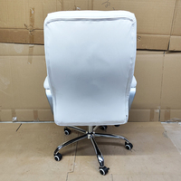 Fauteuil de Direction Classique en Cuir Pivotant avec Support Ergonomique, Design Contemporain, Idéal pour Bureau à Domicile ou Salon, Caractéristiques Premium, Finition Chromée