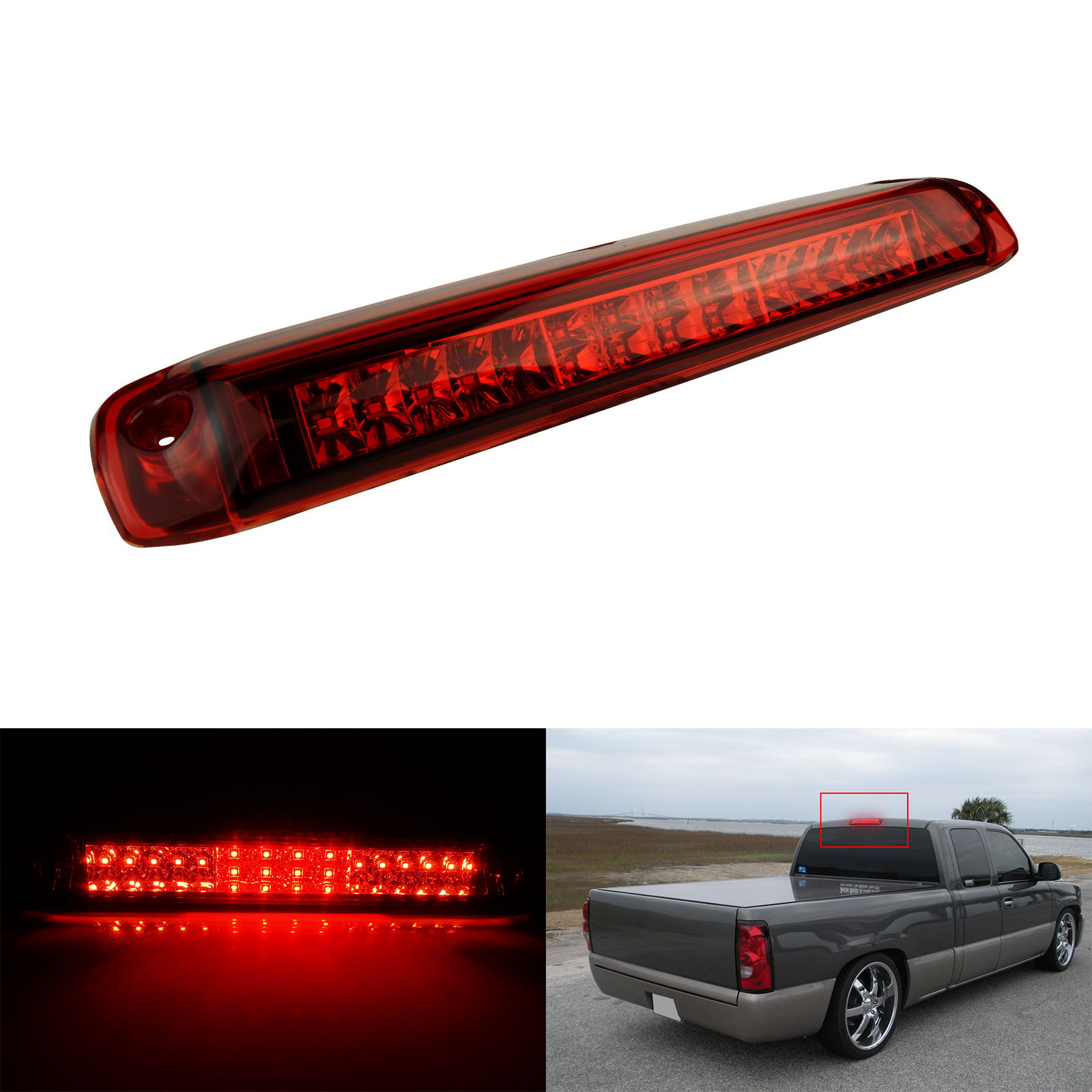 Double rangées de lentilles rouges