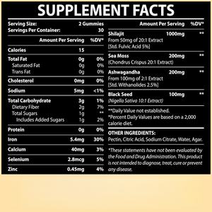 Gomitas de Shilajit de Marca Privada ODM/OEM, Suplemento Enzimático de Shilajit Puro del Himalaya con Ácido Fúlvico - Product Image 2