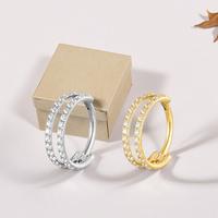 Anneau à segments articulés en acier inoxydable Gemmes de cristal Piercing Helix de septum Bijoux corporels pour cadeau de mariage Piercing plaqué or