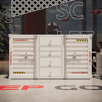 Credenza Industrial Vintage de Hierro con Estampado de Advertencia Rojo Brillante, Armario de Almacenamiento con Cerradura, Ecológico, para Garaje o Cafetería