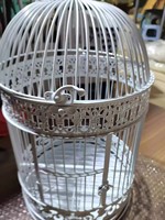 Grande cage à oiseaux rectangulaire en fer pour pigeons, ornée de broderies noires, ornement de jardin avec perroquets