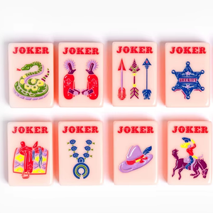 Ensemble de Mahjong de Luxe Écologique et Durable pour la Famille - Tuiles en Acrylique/Lucite - Portable et Résistant à l'Eau pour <span class=keywords><strong>Bar</strong></span>, Voyage et Jeux - Product Image 5