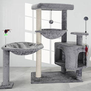 Casa de árbol de varios niveles moderna de lujo para gatos, gran gato de peluche gris, hamaca de árbol de condominio, proveedores personalizados, sisal - Product Image 6