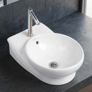 Lavabo salle de bains, Faux pierre, évier de salle de bains, bol de comptoir rond, petite Table, Surface solide, prix de Lavabo - Product Image 4