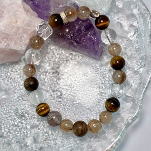Pulsera <span class=keywords><strong>de</strong></span> Cuarzo Rutilado Dorado con <span class=keywords><strong>Ojo</strong></span> <span class=keywords><strong>de</strong></span> <span class=keywords><strong>Tigre</strong></span> Natural <span class=keywords><strong>de</strong></span> 8mm, Pulsera Elástica <span class=keywords><strong>de</strong></span> Cuentas con Energía Curativa para la Riqueza y la Suerte - Product Image 6