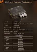 Carte d'amplification audio sans fil mono 200W XY-T2001P avec réglage des aigus et des graves, boîtier de couplage sans fil TWS TPA3221