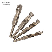 FEIDA Jeu de forets hélicoïdaux à tige réduite en stock personnalisé, pointe standard à 118 ° HSS M2 6542 pour le forage du bois et des métaux, y compris l'acier