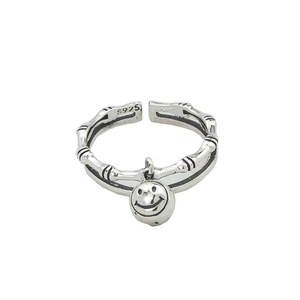 S925 Sterling <b>Silver</b> Smile Face <b>Ring</b> Open Design Women's Fashion Jewelry Gift - Product Image 5