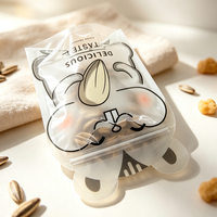 Sachet d'emballage alimentaire refermable en forme de hamster de dessin animé personnalisé, en plastique de qualité alimentaire, pour noix, bonbons et biscuits