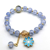 Nueva Pulsera de Cuentas con Diseño Floral de Estrella Esmaltada, Estilo Mori, Dulce y Femenino, para Novia