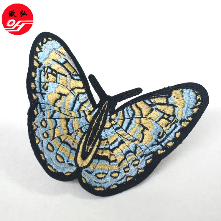 Beautiful butterfly embroidery patch custom iron on embroidery patch