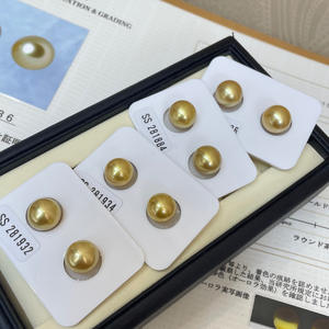 Perlas Redondas Tea Gold de 10-11 mm, Grado AAAA, Cultivadas, Impecables, con Certificación de Terceros para la Fabricación de Pendientes - Product Image 1