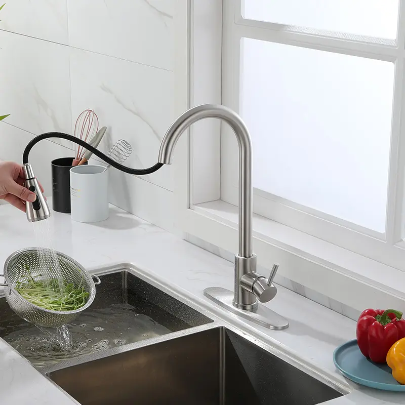 amazon hot selling new black turbo sink faucet tap sprayer 360 kitchen modern gold golden basin facuets spring pull down faucet