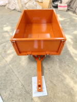 Remorque benne robuste en acier de 500 LBS pour VTT avec déverrouillage à pédale, chariot de jardin pour tondeuse à gazon