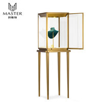 Vitrines d'angle verticales MASTER sur pied, anti-poussière, résistantes aux rayures, en verre trempé, pour bijouterie haut de gamme