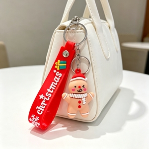 Llavero de dibujos animados navideños, accesorios de muñeco de nieve y calcetines de Navidad, colgante de muñeco de goma suave y lindo, llaveros, regalos de joyería para amigos - Product Image 6