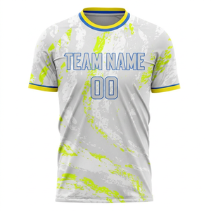 เสื้อฟุตบอลคุณภาพสูงแบบ OEM สั่งทำพิเศษพร้อมลายพิมพ์แบบ Sublimation สำหรับผู้ชาย สามารถใส่ชื่อและหมายเลขได้ แขนสั้น ระบายเหงื่อได้ดี เหมาะสำหรับทุกฤดูกาล - Product Image 1