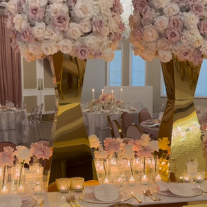 Y-Q010 Vente en gros de centres de <span class=keywords><strong>table</strong></span> en métal pour mariage, décorations de <span class=keywords><strong>table</strong></span>, centres de <span class=keywords><strong>table</strong></span> dorés et argentés pour la décoration de <span class=keywords><strong>table</strong></span> de mariage - Product Image 4