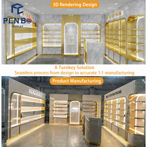 Design d'Interni per Profumeria di Lusso, Vetrina Espositiva Personalizzata in Marmo e Legno, Decorazione Murale per Negozio di Bellezza - Product Image 2