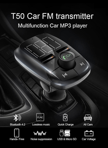 Lecteur MP3 de <span class=keywords><strong>voiture</strong></span> multifonctionnel 3-en-1 T50, émetteur <span class=keywords><strong>radio</strong></span> FM <span class=keywords><strong>Bluetooth</strong></span> avec double chargeur USB - Product Image 2