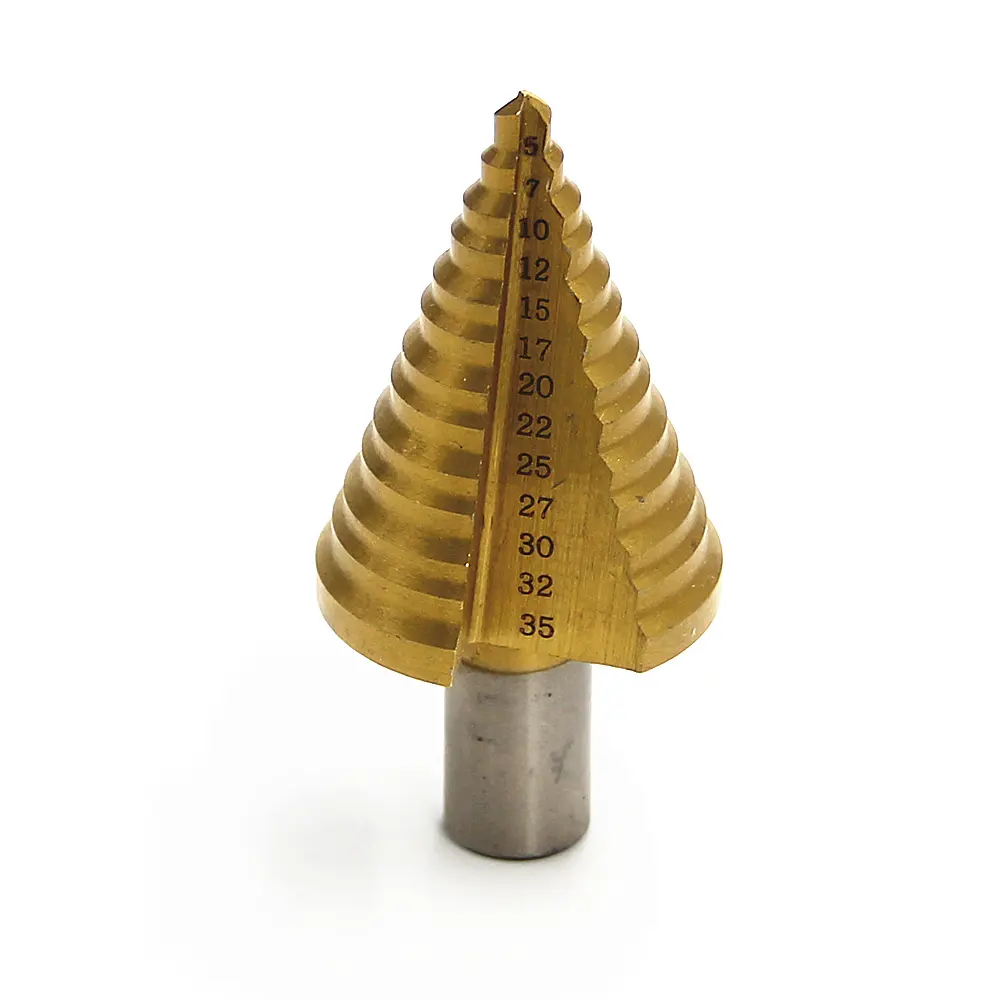 HSS 5-35mm Triangle Shank Cone Drill Hole Cutter Bit Set Fluted Edges Step Drill Bit Of Reamer Wood Metal Drilling