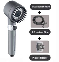 Pommeaux de douche à main détachables économiseurs d'eau ronds, haute pression avec support de tuyau de remplacement, kit de 3 filtres en coton