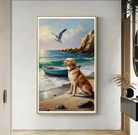 Impression numérique sur toile moderne, peinture d'animaux, chien, mouette, art mural, impression haute définition pour la décoration de la maison