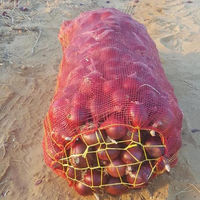 Bolsa de malla de plástico PP roja de 5 kg, 10 kg, 20 kg, 30 kg con cordón para empacar patatas, cebollas, leña, verduras, frutas y ajo