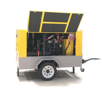 Compresseur d'air à vis portable, refroidi par air, lubrifié, entraîné par moteur diesel, 185 CFM, 7 bars, avec PLC pour marteau-piqueur - Meilleur prix