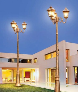 Lampes LED <span class=keywords><strong>d</strong></span>'extérieur étanches de style rétro européen <span class=keywords><strong>à</strong></span> double tête pour cours et allées, éclairage paysager antique - Product Image 3