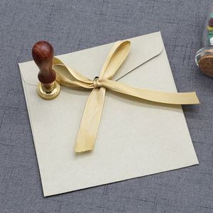 Wholesale Custom Printing Wedding Kraft Tie Shipping Packaging Paper Wedding Invitation Business Envelope With <b>Ribbon</b> - Product Image 2