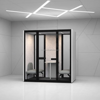 Cabine de réunion insonorisée Comine moderne pour quatre personnes, idéale pour les discussions privées dans les bureaux et les immeubles de bureaux