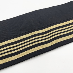 Costilla de punto de poliéster a rayas brillantes para cintura y puños, accesorios acanalados - Product Image 1