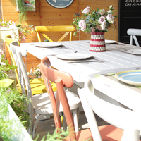 Ensemble de meubles de jardin, chaises et tables de fête, chaises en aluminium empilables, chaises en fer coloré, 10 pièces