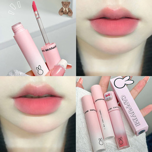 Cappuvini CP190 Pink Macaron, Barra de Labios Líquida Mate de Terciopelo de Algodón, Iluminadora, No Reseca, Certificada por Guangdong - Product Image 3