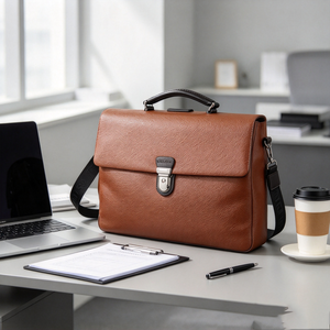 Sac à main en cuir uni pour femme avec poignée supérieure et bandoulière amovible – Élégant sac à main quotidien pour femme - Product Image 2
