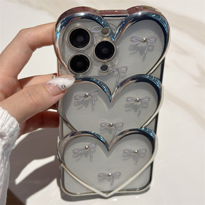 Custodia per telefono carina con grandi cuori con perla trasparente per <span class=keywords><strong>iPhone</strong></span> 15 13 <span class=keywords><strong>11</strong></span> 14 12 <span class=keywords><strong>Pro</strong></span> Max in <span class=keywords><strong>Cover</strong></span> posteriore in <span class=keywords><strong>Silicone</strong></span> morbido elettrolitico adorabile - Product Image 6