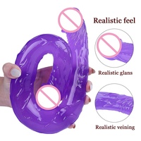 Dildo Doble de 17 Pulgadas de Largo, Dildo Grande de Silicona Realista, Juguetes Sexuales para Mujeres, Parejas, Lesbianas, Estimulación Anal y Vaginal