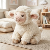Jolie peluche mouton de Pâques brodée, super douce, en coton PP, jouet en peluche pour enfant, sac pour bonbons