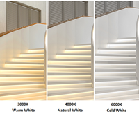 Kit d'éclairage d'escalier intérieur haut de gamme avec détecteur de mouvement 3000K, éclairage LED encastré pour marches, idéal pour projets de villas duplex et hôtels