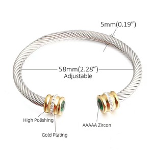 Bracelet ouvert <span class=keywords><strong>en</strong></span> acier inoxydable de haute qualité pour hommes et femmes, 12 pierres de naissance colorées, avec strass, vente <span class=keywords><strong>en</strong></span> gros - Product Image 6