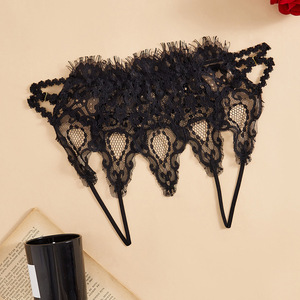 Ding Zhi Mei String sexy en dentelle noire transparente pour femme, taille basse, entrejambe ouvert, grande taille - Product Image 2