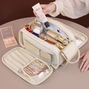 Nouvelle Trousse de Toilette Portable en PU avec Fermeture Éclair, Grande Capacité, Légère, Résistante à l'Eau, Organisateur de Voyage Multi-usages - Product Image 1
