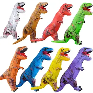 HUAYU Battery Pack Halloween Inflable T-Rex Dragon Dinosaur Inflatable Mascot Dino Costume for Adults Kids