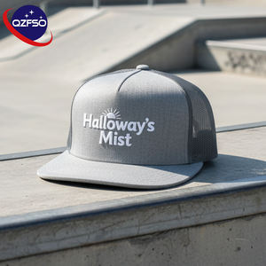 Casquette de baseball d'extérieur QZFSO personnalisée avec broderie, style Gorra Snapback 5 panneaux, imprimé, en mousse, grise, type Trucker - Product Image 1